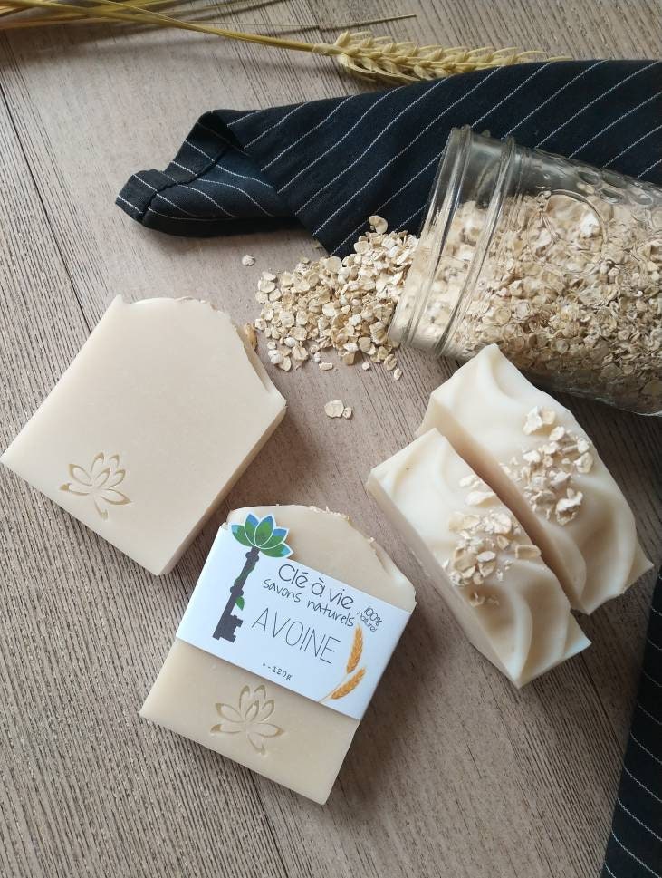 Clé à vie - Savon avoine 100% naturel, peau sensible, non parfumé