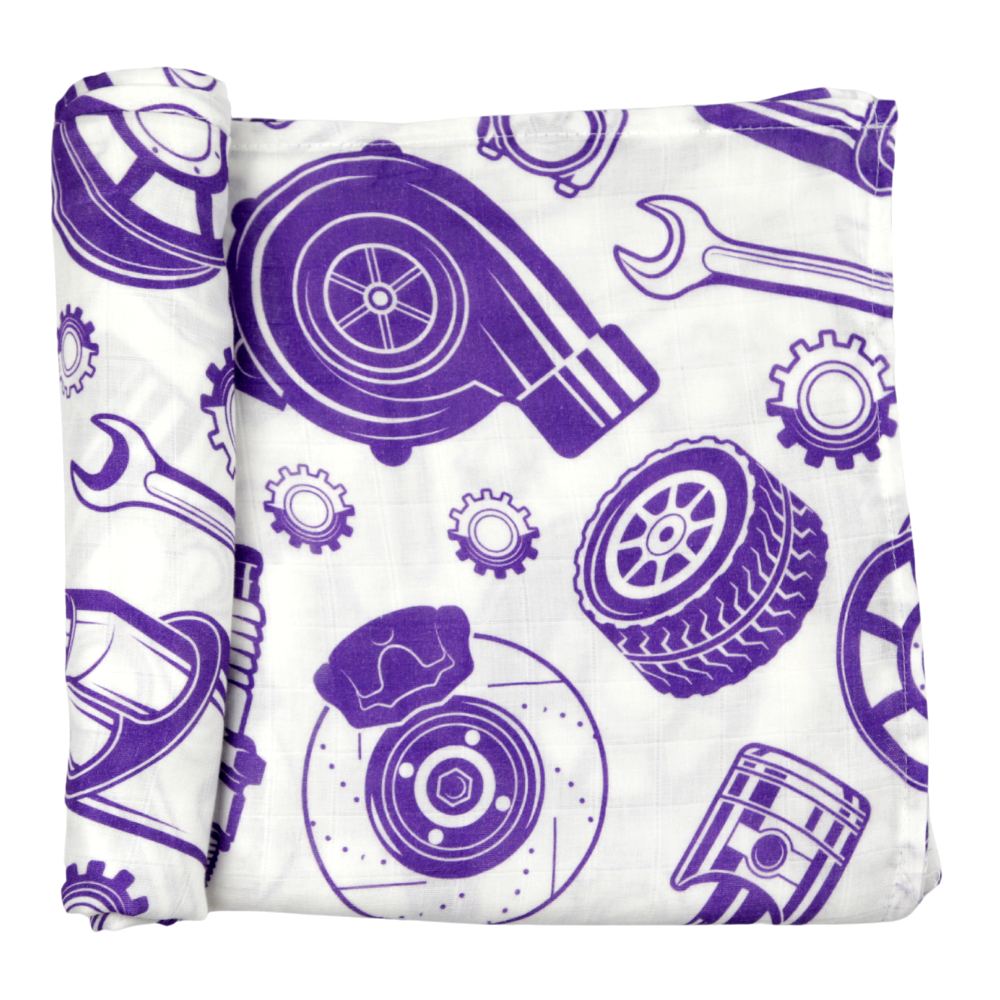 Doux bécot - Mousseline de bambou, mécanique mauve