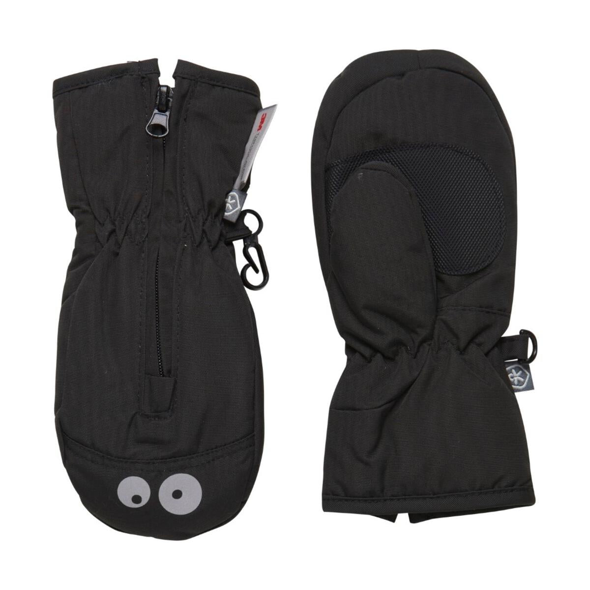 Color kids - Mitaine hiver long zip, noir (6-12 mois)