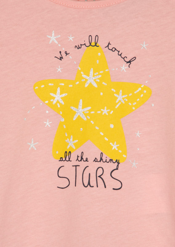 Losan - Chandail à manche courte - rose avec étoile (3/6 mois)