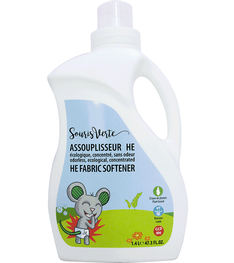 Souris verte - Assouplisseur liquide HE, SANS FRAGRANCE 1.4L 47 brassées HE