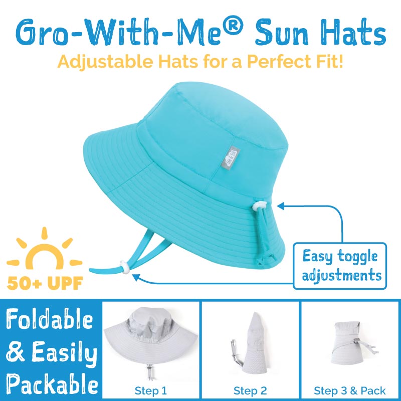 Jan & Jul - Chapeau de soleil seau Aqua-Dry Gro-With-Me® pour enfants | Sarcelle