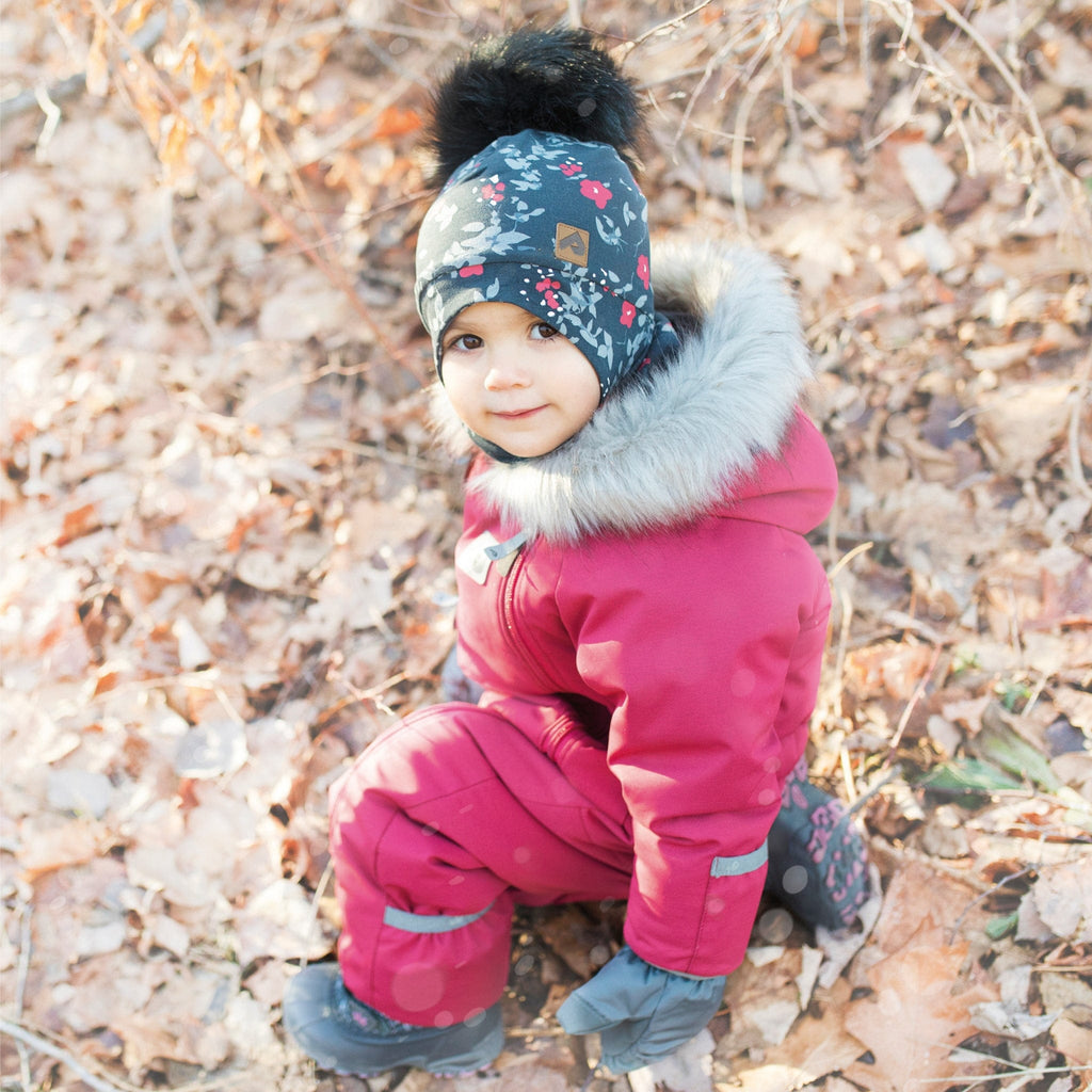 Perlimpinpin - Tuque avec oreilles et pompon - Floral