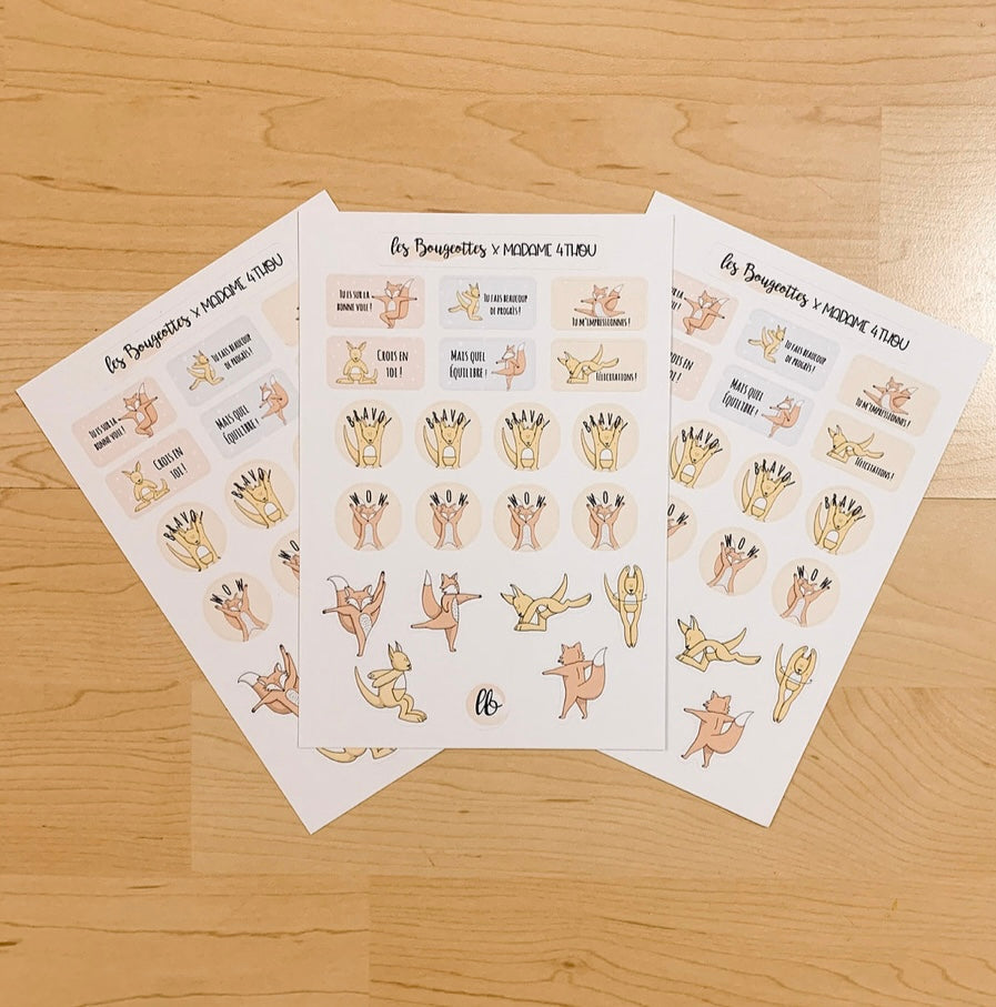 Les bougeottes- autocollants de motivation