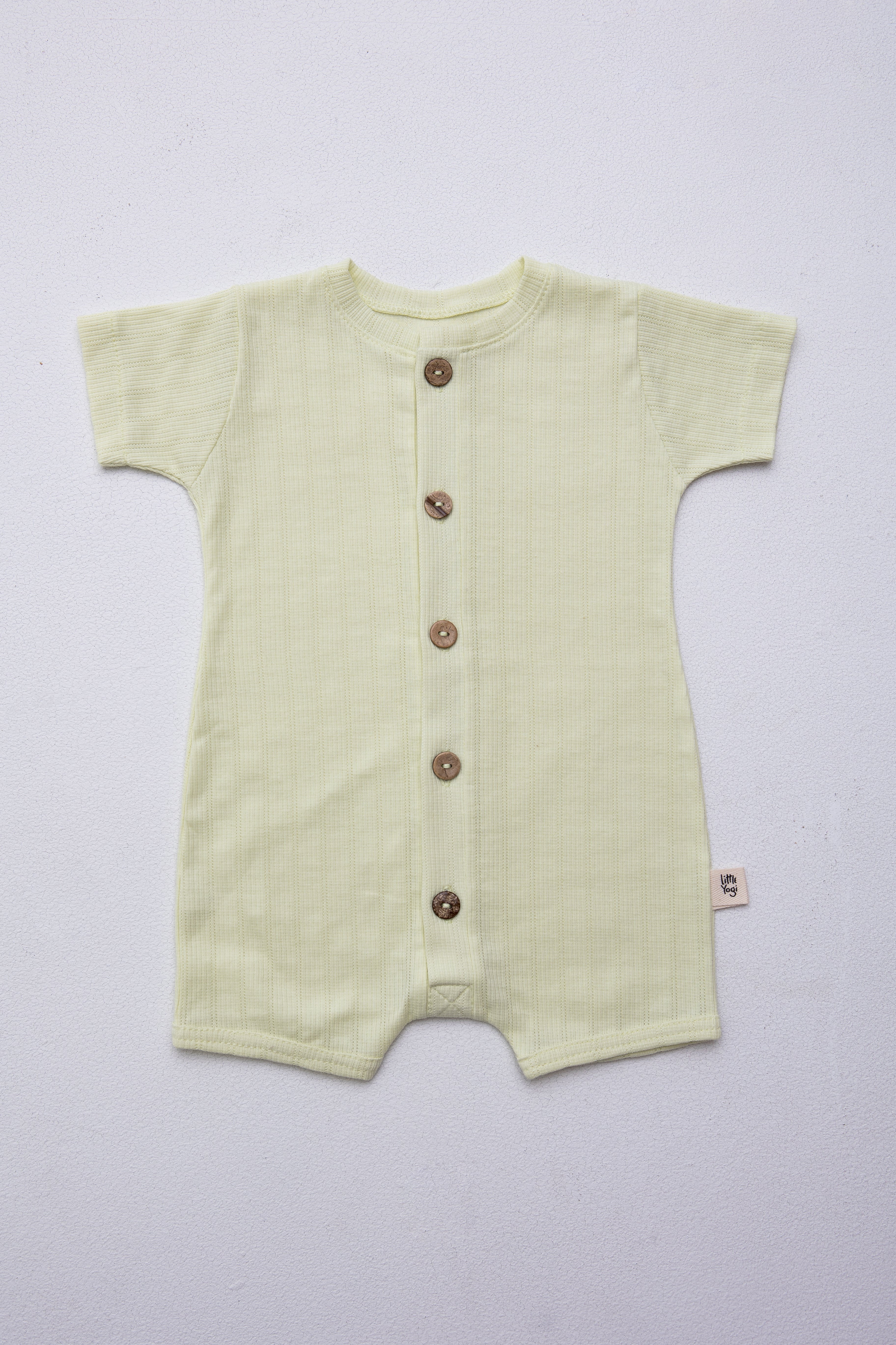 Little yogi - Romper short lime cream (6/12 mois)