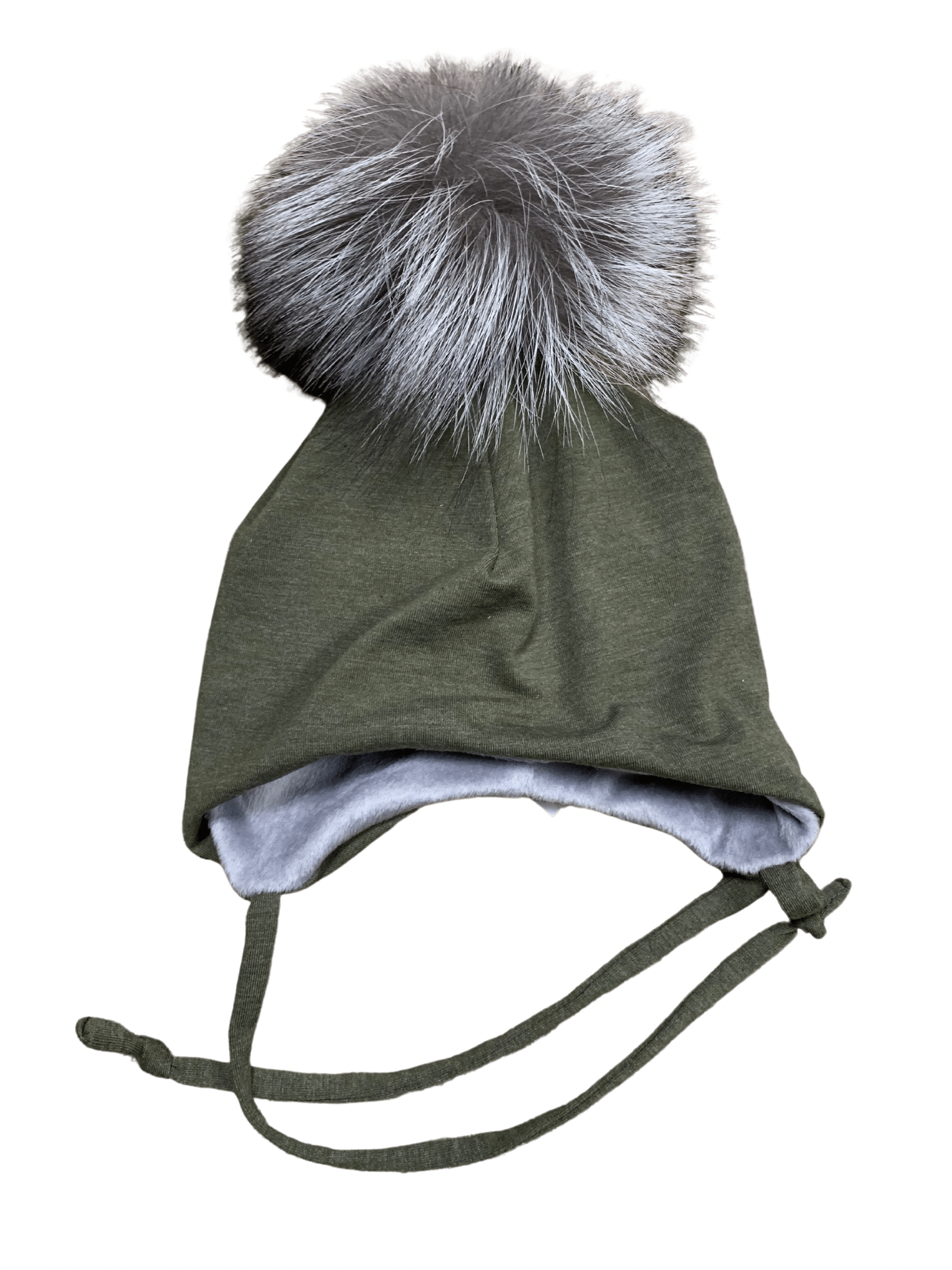 MEF Creations - Tuque doublée pour l’hiver avec attache - kaki