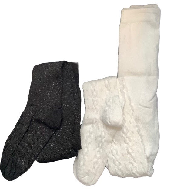 Creamie - Duo collants, noir brillant et blanc (2/3 ans)